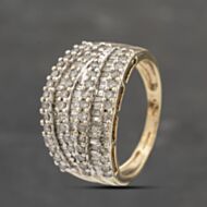 Pre-Owned 9ct Yellow Gold Diamond Seven Band Ring 41482200