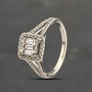 Pre-Owned 9ct White Gold 0.50ct Diamond Square Cluster Ring 41482202