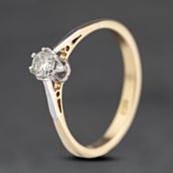 Pre-Owned 14ct Yellow Gold 0.20ct Brilliant Cut Diamond Solitaire Ring 41482210