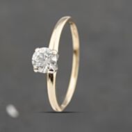 Pre-Owned 14ct Yellow Gold 0.30ct Diamond Four Claw Solitaire Ring 41482221