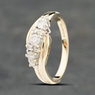 Pre-Owned 9ct Yellow Gold 0.44ct Brilliant Cut Diamond Dress Ring 41482227