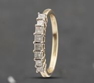 Pre-Owned 9ct Yellow Gold 0.50ct Princess Cut Diamond Half Eternity Ring 41482238