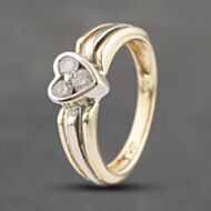 Pre-Owned 9ct Two Colour Gold 0.25ct Brilliant Cut Diamond Heart Shaped Cluster Ring 41482251