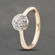 Pre-Owned Vintage Yellow Gold 0.50ct Brilliant Cut Diamond Round Cluster Ring 41482258