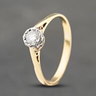 Pre-Owned 18ct Yellow Gold 0.25ct Brilliant Cut Diamond Round Solitaire Ring 41482260