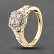 Pre-Owned 9ct Yellow Gold 0.38ct Diamond Halo Cluster Ring 41482263
