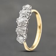 Pre-Owned Vintage Yellow Gold 1.06ct Diamond Five Stone Ring 41482265