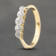 Pre-Owned Vintage Yellow Gold 0.04ct Diamond Five Stone Ring 41482266