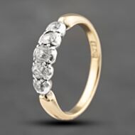 Pre-Owned Vintage Yellow Gold 0.33ct Diamond Five Stone Ring 41482269