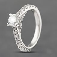 Pre-Owned Platinum Certificated 1.00ct Brilliant Cut Diamond Centre Stone & 0.49ct Shoulder Set Solitaire Ring 41482273