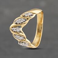 Pre-Owned 18ct Yellow Gold 0.20ct Brilliant Cut Diamond Half Wishbone Ring 41482281