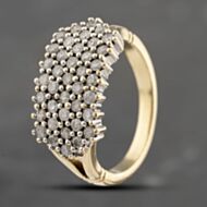 Pre-Owned 9ct Yellow Gold Brilliant Cut Diamond Cluster Ring 41482290