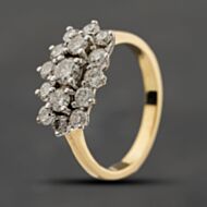 Pre-Owned Yellow Gold 1.00ct Brilliant Cut Diamond Cluster Ring 41482316