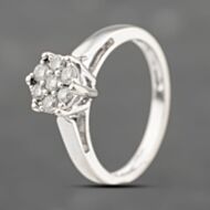 Pre-Owned 18ct White Gold 0.25ct Brilliant Cut Diamond Cluster Ring 41482329
