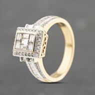 Pre-Owned 18ct Two Colour Gold 0.75ct Diamond Oblong Cluster Ring 41482330
