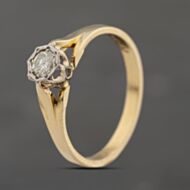 Pre-Owned Yellow Gold 0.10ct Brilliant Cut Diamond Solitaire Ring 41482331