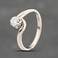 Pre-Owned 18ct White Gold 0.35ct Brilliant Cut Diamond Twist Solitaire Ring 41482340