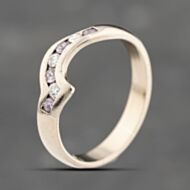 Pre-Owned 18ct White Gold Pink Sapphire & 0.09ct Brilliant Cut Diamond Dress Ring 41482347