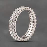 Pre-Owned White Gold 1.25ct Brilliant Cut Diamond Full Band Two Row Ring 41482354