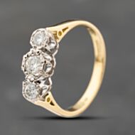 Pre-Owned Yellow Gold 0.40ct Brilliant Cut Diamond Three Stone Ring 41482358