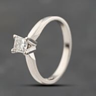 Pre-Owned Platinum Certificated 0.42ct Princess Cut Solitaire Ring 41482364