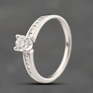 Pre-Owned Platinum Certificated 0.41ct Brilliant Cut Shoulder Set Solitaire Ring 41482366