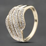 Pre-Owned 9ct Yellow Gold 0.65ct Diamond Seven Row Wave Design Dress Ring 41482387