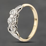 Pre-Owned Vintage Yellow Gold 0.33ct Diamond Three Stone Ring 41482392