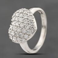 Pre-Owned Platinum 1.00ct Brilliant Cut Diamond Heart Pave Dress Ring 41482396