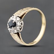Pre-Owned 18ct Yellow Gold Sapphire & Diamond Cluster Ring 41482418