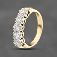 Pre-Owned 18ct Yellow Gold 0.85ct Brilliant Cut Diamond Five Stone Ring 41482421