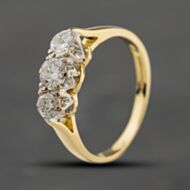 Pre-Owned 18ct Yellow Gold 0.50ct Brilliant Cut Diamond Three Stone Ring 41482423
