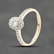 Pre-Owned 18ct Yellow Gold 0.53ct Brilliant Cut Diamond Oval Cluster Ring 41482431