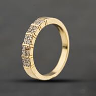 Pre-Owned 9ct Yellow Gold 0.27ct Brilliant Cut Diamond Twist Solitaire Ring 41482434