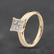 Pre-Owned 9ct Yellow Gold 0.50ct Princess Cut Diamond Four Stone Ring 41482437