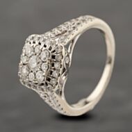 Pre-Owned 9ct White Gold 1.00ct Diamond Cushion Cluster Ring 41482440