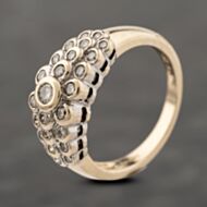 Pre-Owned 9ct Yellow Gold 0.50ct Diamond Rubover Set Three Row Ring 41482445