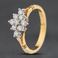 Pre-Owned 18ct Yellow Gold 0.50ct Brilliant Cut Diamond Boat Shaped Cluster Ring 41482458