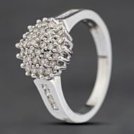 Pre-Owned 9ct White Gold 0.50ct Brilliant Cut Diamond Round Cluster Ring 41482461