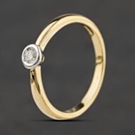 Pre-Owned Yellow Gold 0.05ct Brilliant Cut Diamond Solitaire Ring 41482473