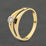 Pre-Owned Yellow Gold Brilliant Cut Diamond Open Shoulders Solitaire Ring 41482474
