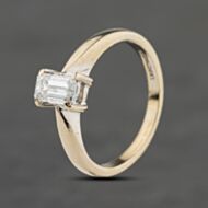 Pre-Owned 18ct White Gold 0.50ct Emerald Cut Diamond Solitaire Ring 41482480