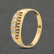 Pre-Owned Yellow Gold 0.20ct Diamond Boat Style Five Stone Ring 41482489