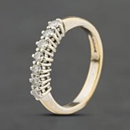 Pre-Owned 9ct Yellow Gold 0.28ct Diamond Half Eternity Ring 41482494