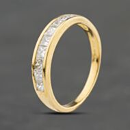 Pre-Owned 18ct Yellow Gold 0.50ct Princess Cut Diamond Channel Set Half Eternity Ring 41482496
