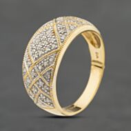 Pre-Owned 18ct Yellow Gold Diamond Pave Style Band Dress Ring 41482497