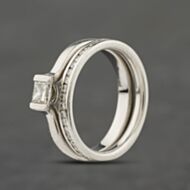 Pre-Owned Platinum Diamond Tension Set Princess Cut Bridal Set Ring 41482499