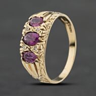 Pre-Owned 9ct Yellow Gold Ruby & 0.02ct Diamond Seven Stone Ring 41482510