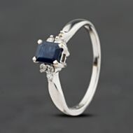 Pre-Owned 18ct White Gold 0.33ct Sapphire & 0.09ct Brilliant Cut Diamond Seven Stone Ring 41482521