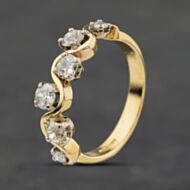 Pre-Owned 18ct Yellow Gold Diamond Wave Half Eternity Ring 41482523
